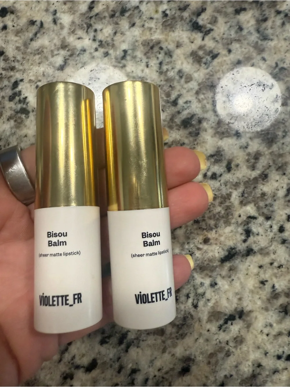 Brand new, never used, Bisou Bisou Satin Lipstick Duo — Rose Pink & Berry Pink